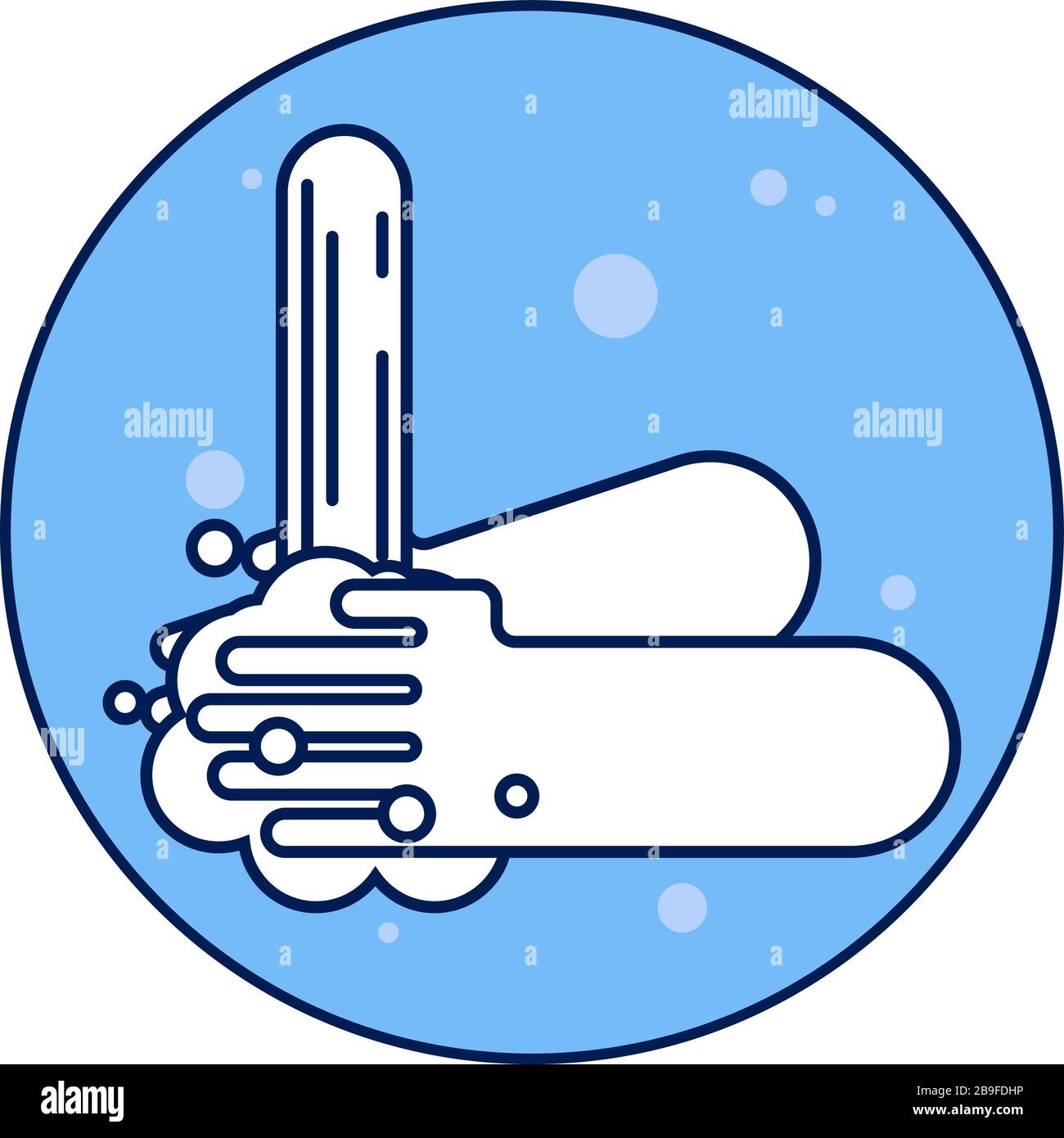 Vektor-Symbol der menschlichen Hände, die mit Seife gewaschen werden. Flache Darstellung. Stock Vektor