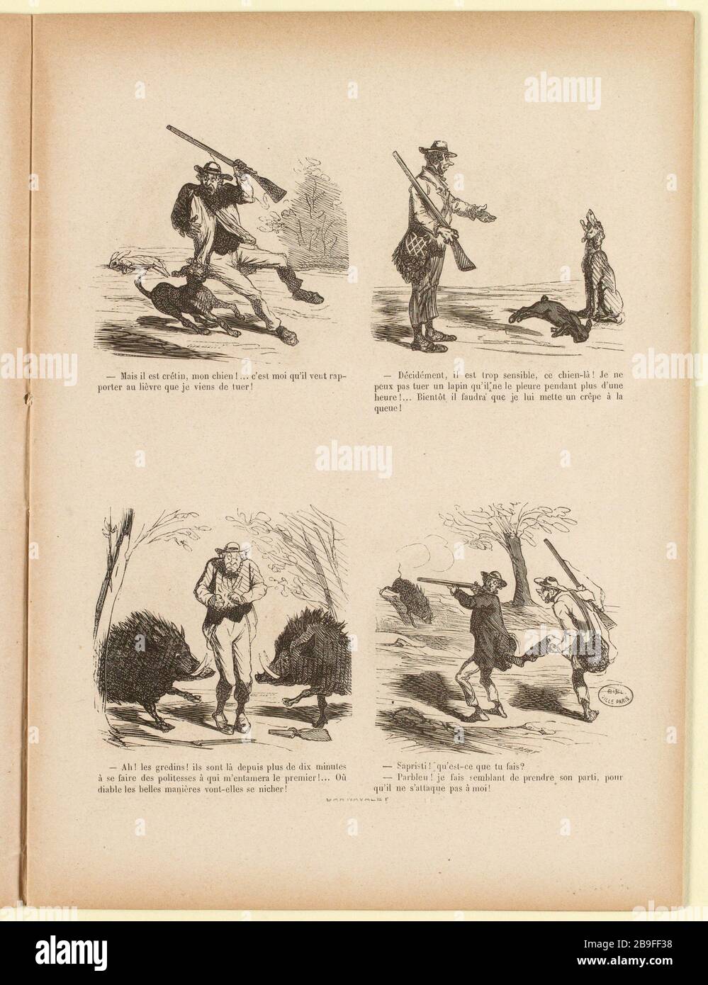 - aber es ist Moron, mein Hund! [...]. / - definitiv ist es zu sensibel [...]. / - Ah! Die Halunken! [...]. / - Damn! Was machen Sie? . [...] (Eingetragener Titel) Pretty Jägers (unter allen) Stockfoto