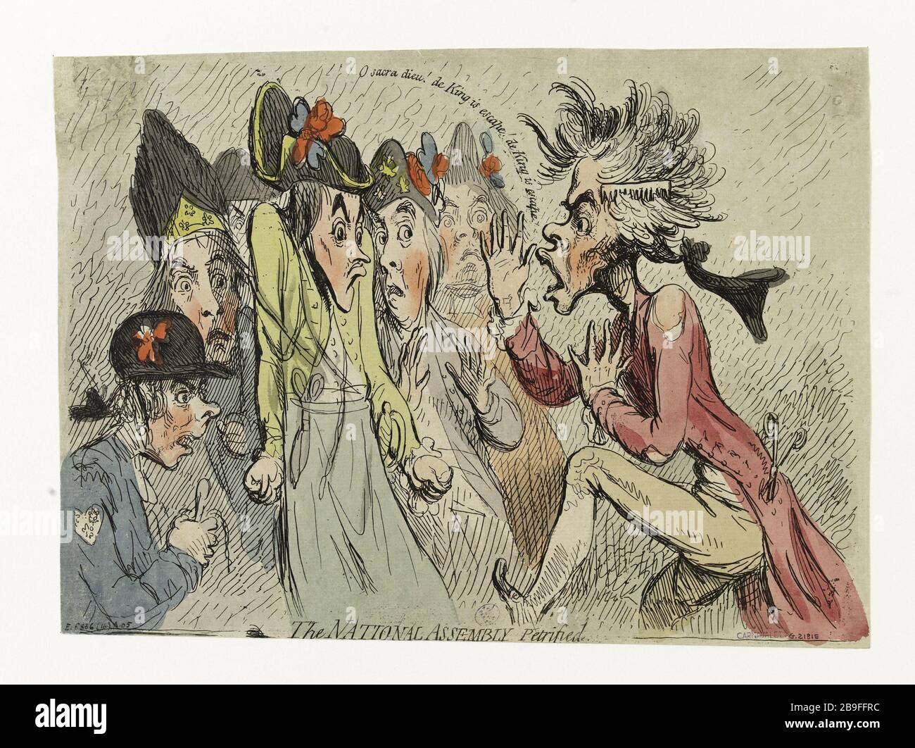 Die Nationalversammlung versteinerte James Gillray (1757-1815). "Die nationale Versammlung versteinert". Eau-forte couleur, 1791. Paris, musée Carnavalet. Stockfoto