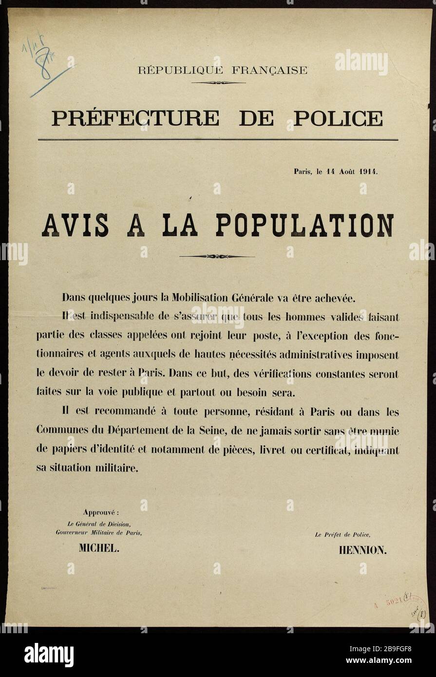 Mobilisation 1914 Stockfotos Und Bilder Kaufen Alamy