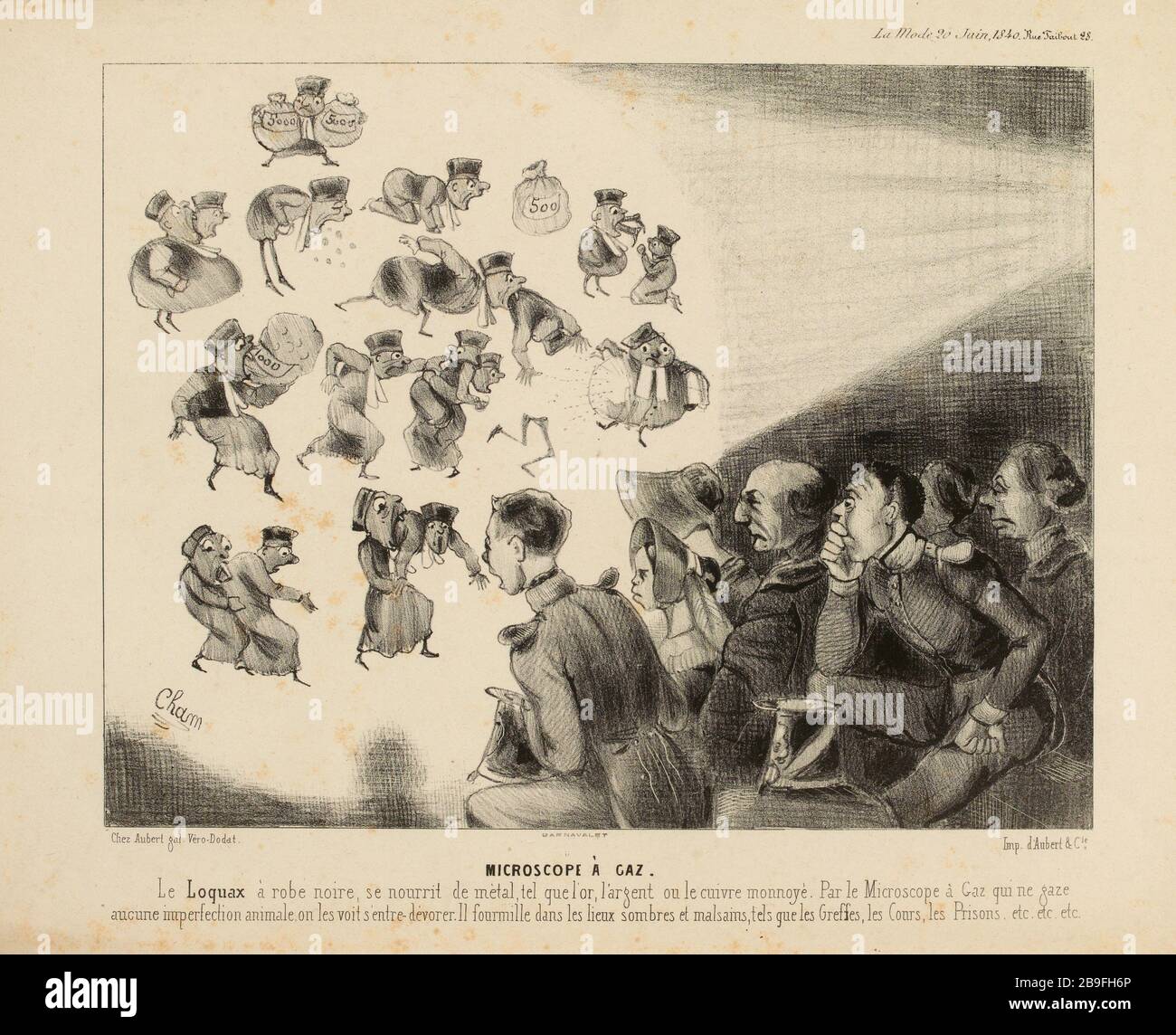 Gasmikroskop. / Mode 20. Juni 1840. (Eingetragener Titel). Die Mode (insgesamt) Stockfoto