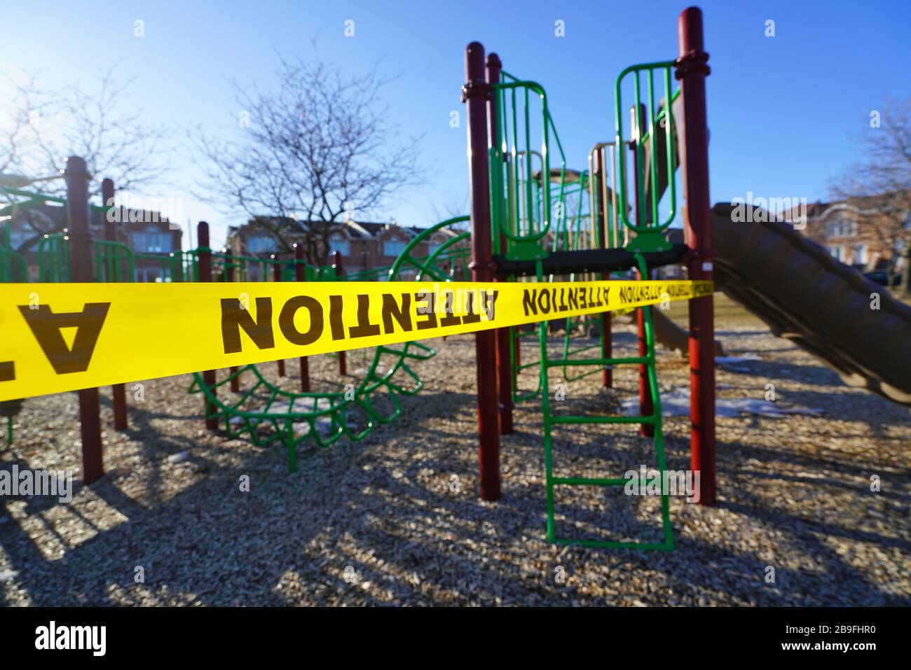 Montreal, Quebec, Kanada, 22. März 2020.eingeschränkter Zugang zum Spielplatz aufgrund der COVID-19-Pandemie in Montreal.Credit:Mario Beauregard/Alamy News Stockfoto