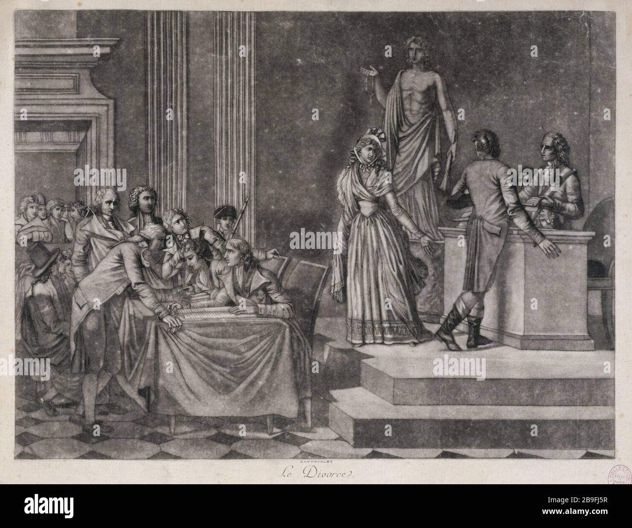 DIE SCHEIDUNG von Pierre-François Legrand. "Le Scheidung". Paris, musée Carnavalet. Stockfoto