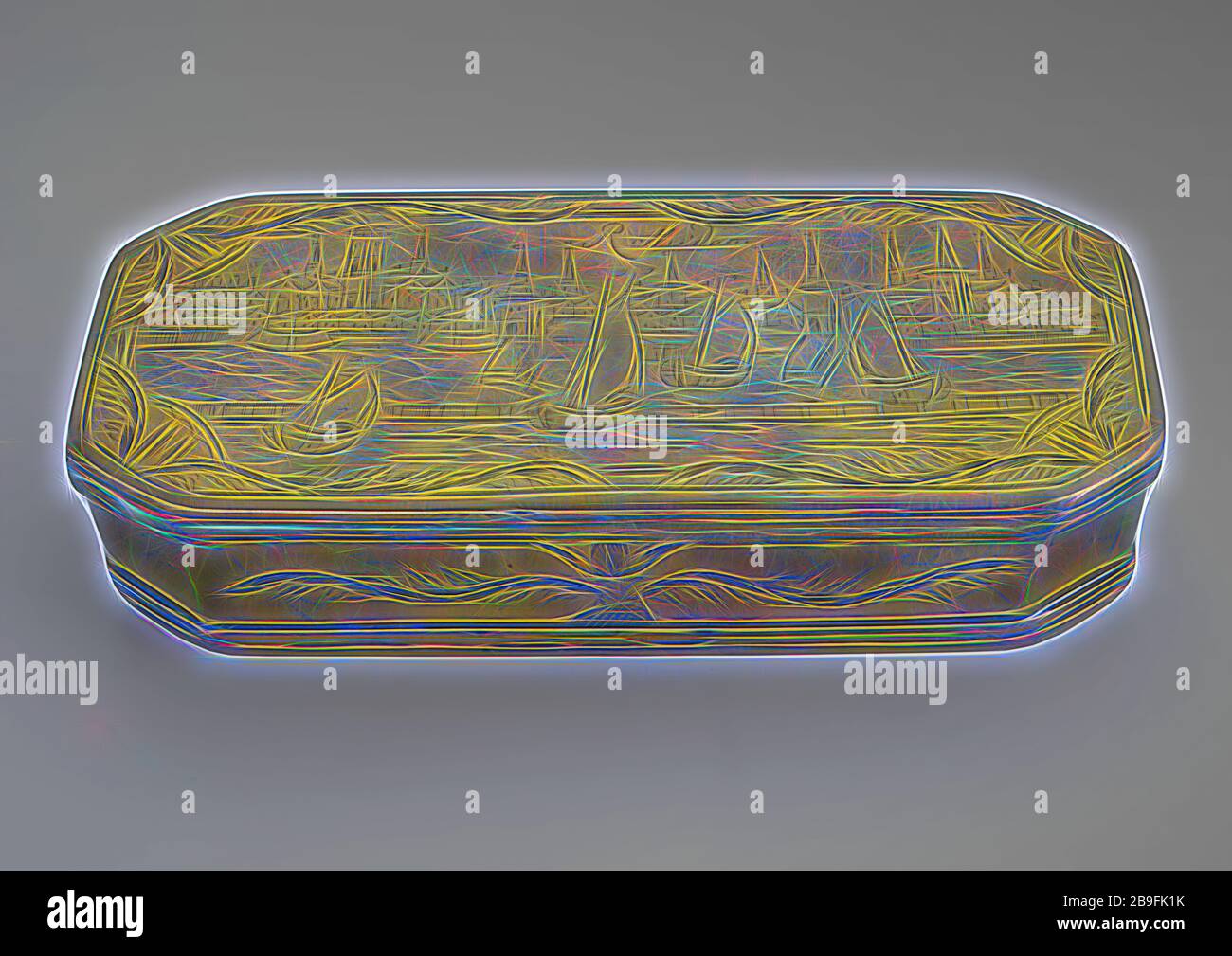 Kupfer Tabak Box mit Gesicht auf Rotterdam, Rotterdam auf der Unterseite der Waffe, Tabak, Halter metall Kupfer, Gusseisen mit Gravur länglich achteckigen flache Box mit klappbarer Deckel Deckel: Rotterdam Rotterdam Stadtbild Topografie Heraldik Tabak rauchen snuffbox aufzubewahren? Stockfoto
