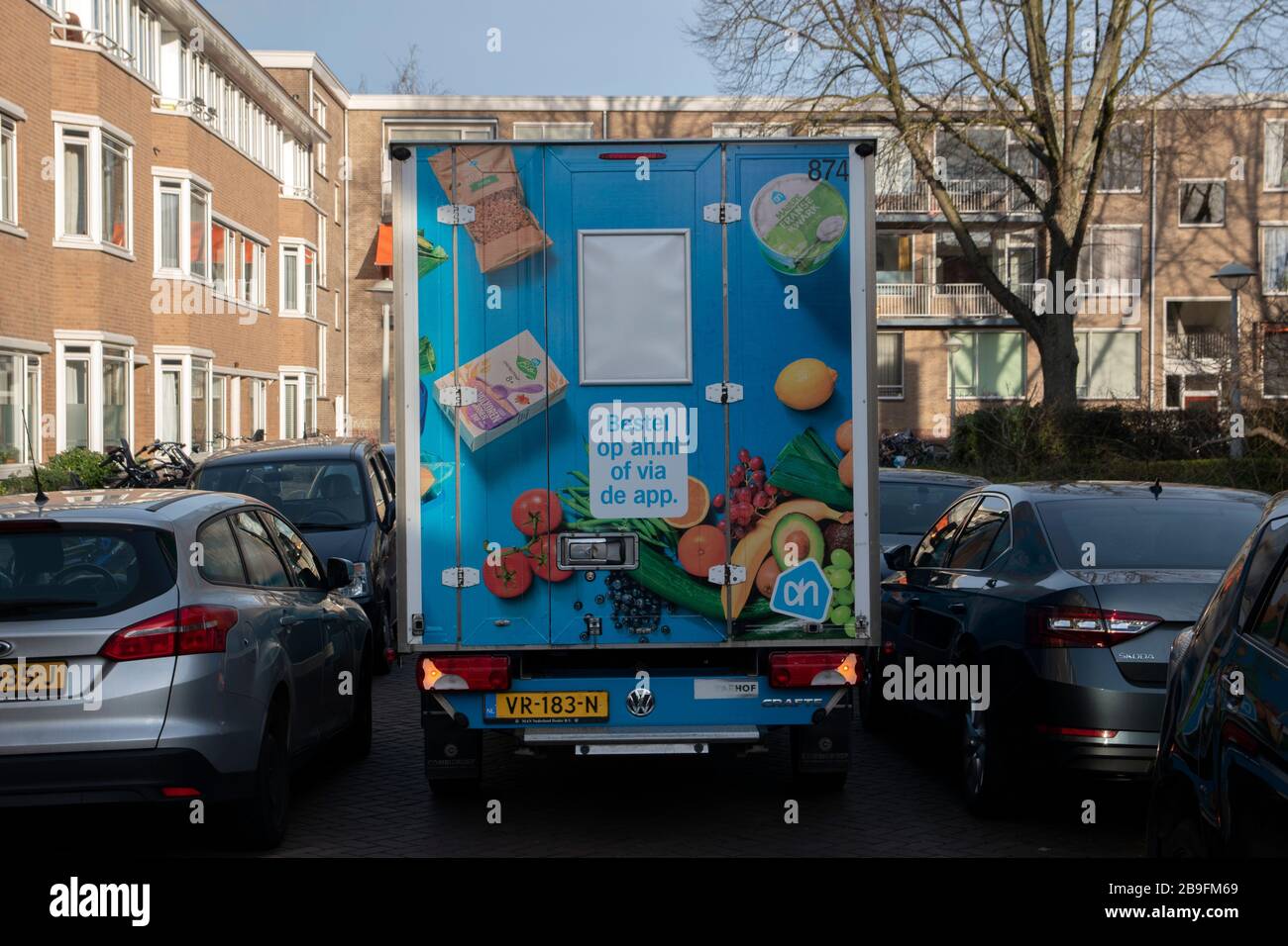 AH liefert LKW in Amsterdam, Niederlande 2020 Stockfoto