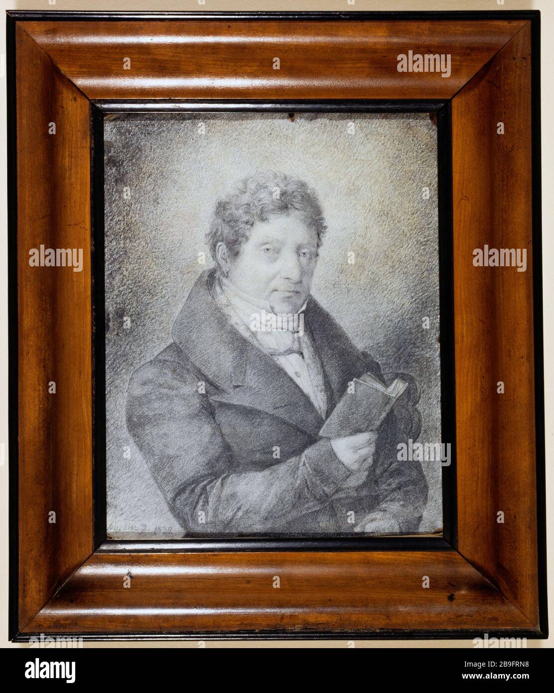 Porträt von Jean-Louis Bréart Simon Horsin-Déon (1812-1882) / E. Hochreeau. Portrait de Jean-Louis Bréart. Crayon et pierre noire, 182. Paris, musée Carnavalet. Stockfoto