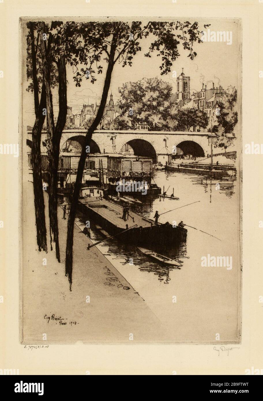 Das Waschen vor der Pont Marie (Dummy-Titel) Stockfoto