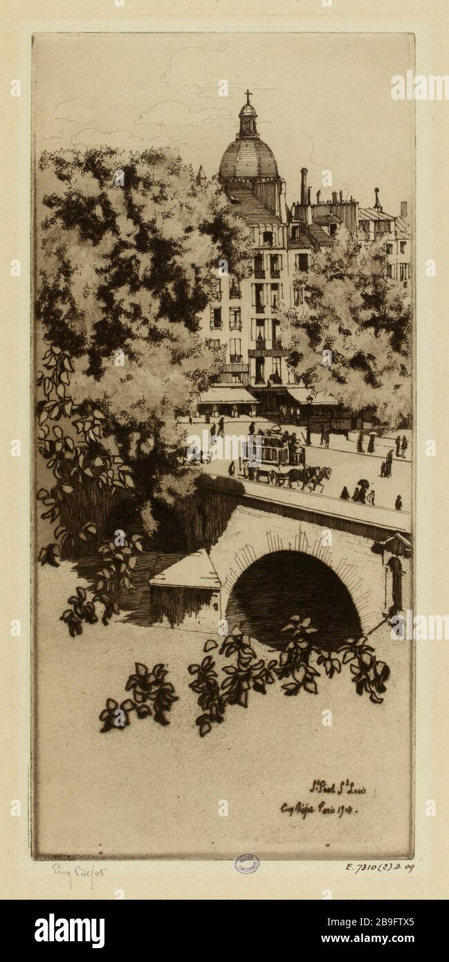 Eglise Saint-Paul-Saint-Louis für das Quai Bourbon, die Pont Marie und die Quai des Celestins, 4. Bezirk, 1908. (Dummy-Titel) St. Paul St. Louis (wie aufgeführt) Stockfoto