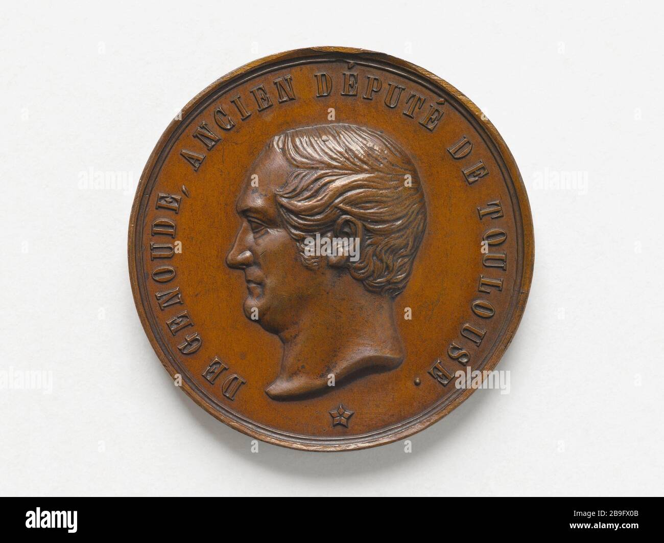 Anthony Eugene Genoud sagte, der abbe Genoude (1792-1849), Geistlicher und französischer Publizist, Abgeordneter für die Region Haute Garonne (1848), 1848 Antoine Eugène Genoud, dit l'Abbé de Genoude (1792-1849), ecclésiastique et publiciste français, député de la Haute Garonne (1848). Bronze, 1848. Paris, musée Carnavalet. Stockfoto