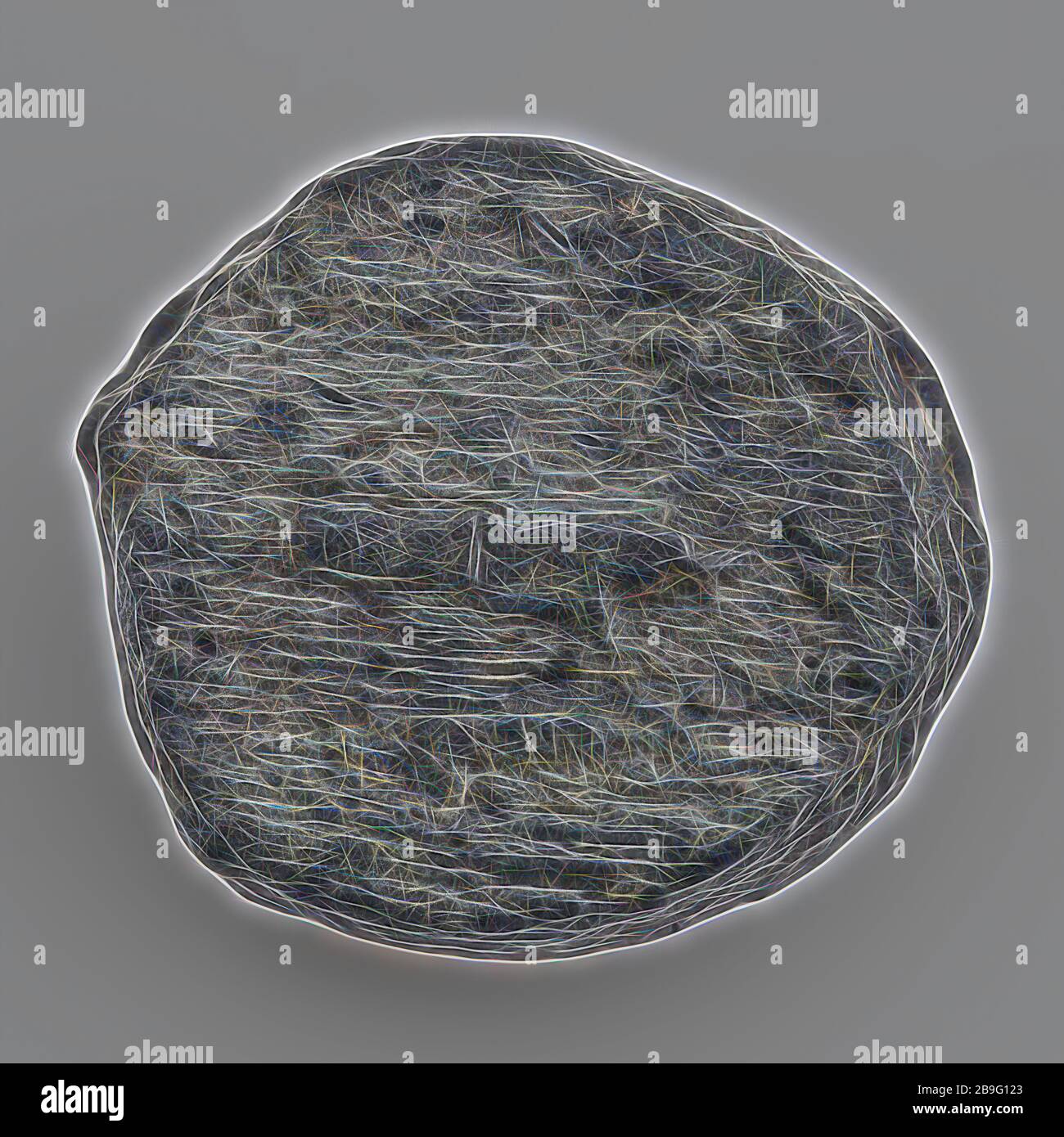 Bleischeibe, Scheibe Artefakt-Fundamente Bleimetall, Gram Guss Loden Scheibe glatte Seite und sehr raue Seide mit der Struktur der Holzfunktion Unbekannte Archäologie Rotterdam-City-Dreieck Kralingen-Crooswijk Struisenburg Admiraliteitskade Bodenfindung: Admiraliteitskade Stockfoto