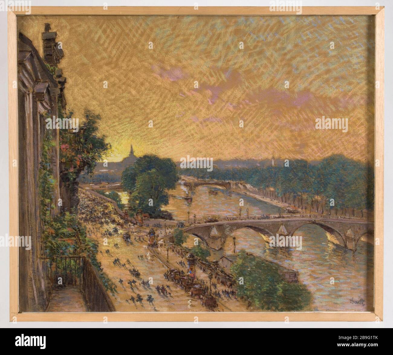 ZUM BAHNHOF Orsay, September 1914 Marie-Joseph-Léon Clavel, dit Iwill (1850-1923). "Vers la gare d'Orsay, septembre 1914". Pastell. Paris, musée Carnavalet. Stockfoto