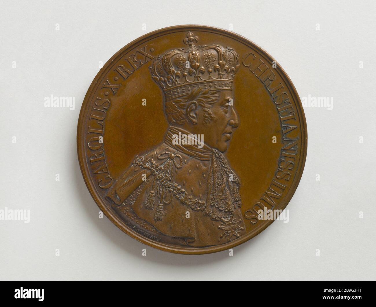 Krönung von Karl X. in Rheims, 29. Mai, im Jahre 188, im Jahre 188, S. Jacques-Edouard Gatteaux (1788-1881). 'Acre de Charles X à Reims, 29 Mai 188'. Bronze, 182. Paris, musée Carnavalet. Stockfoto