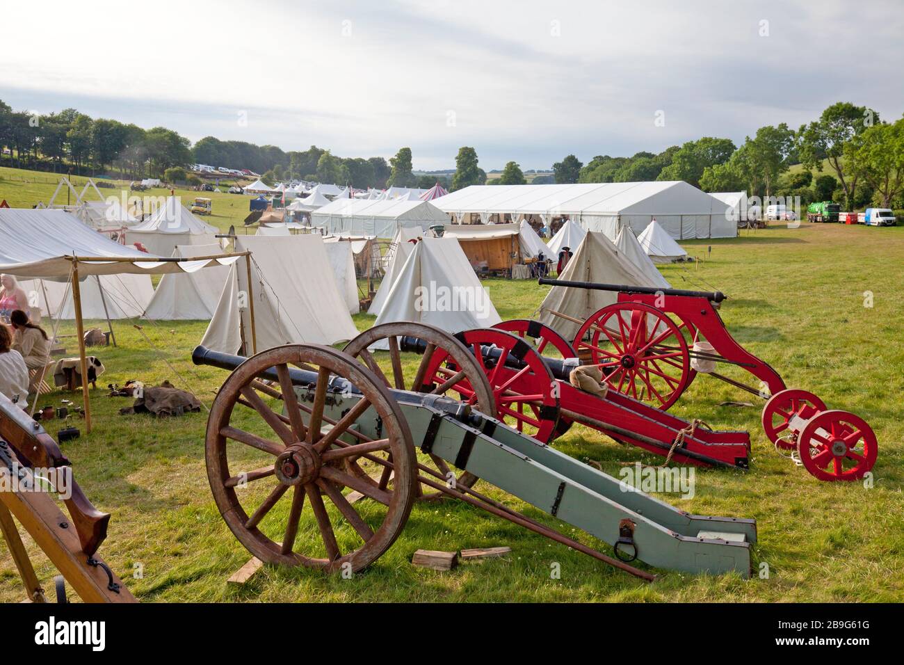 Das Gelände des Chalke Valley History Festivals 2019 in Broad Chalke in Wiltshire. Stockfoto