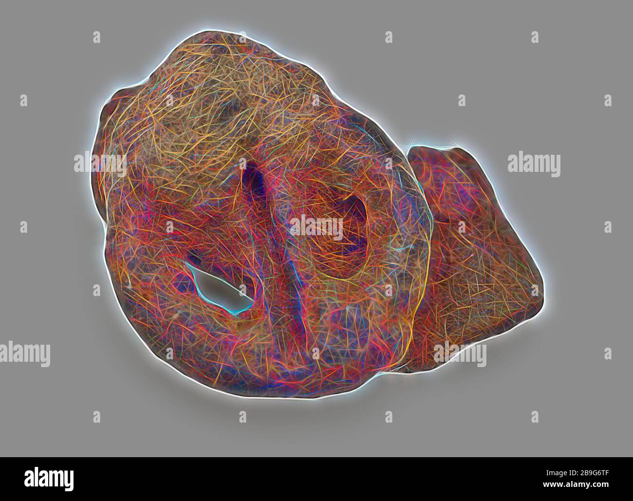 Kleine Schuhschnalle mit Lederfragment, Schnallenverschluss Bauteilerde finden Blechbläser, Archäologie Rotterdam-City-Dreieck Mariniersweg-Schuh Bodenfindung: Mariniersweg Rotterdam 1983 Stockfoto