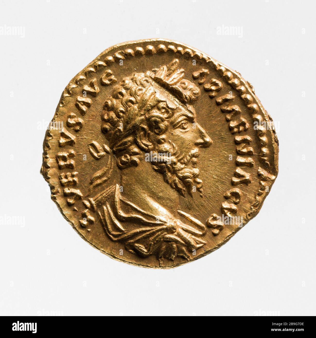 Aureus de Luzius Verus, 163-164 Aureus de Luzius Verus. Oder 163-164. Paris, musée Carnavalet. Stockfoto