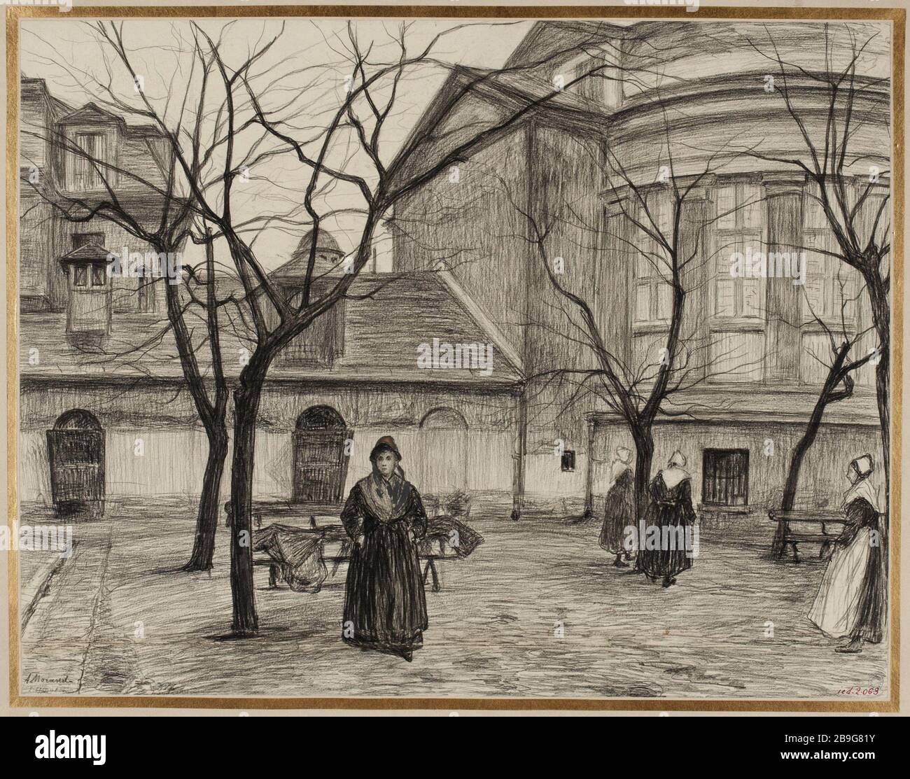 Gefängnis Saint-Lazare: Hof der zweiten Division Stockfoto