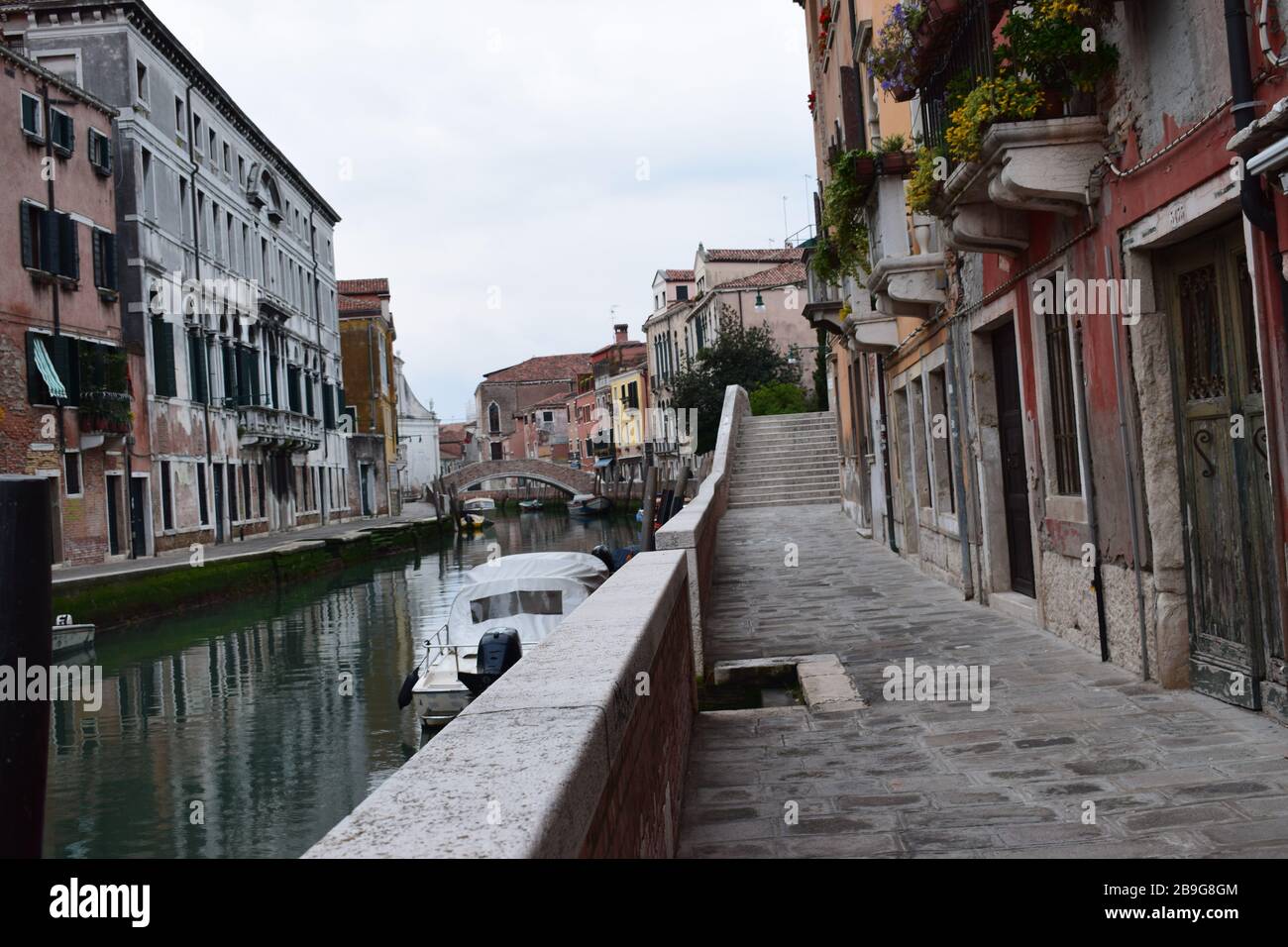 Leere Straßen Italiens. Epidemische Situation Stockfoto Leere Straßen Italiens. Epidemische Situation Stockfoto