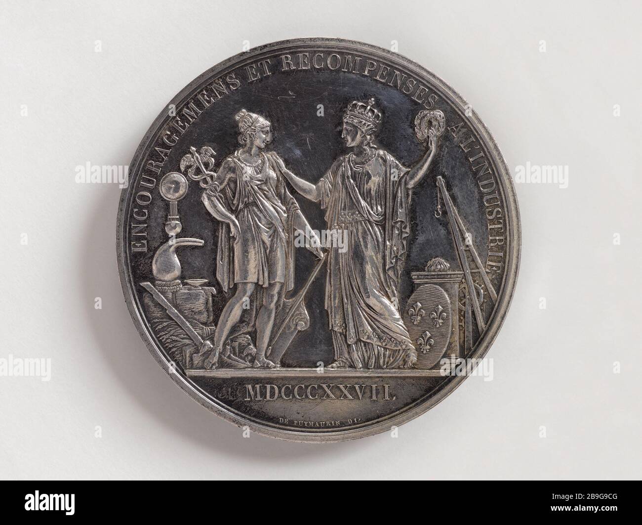 Krönung von Karl X. in Rheims, 29. Mai 1825 Armand-August Caqué (1793-1881). 'Acre de Charles X à Reims, 29 Mai 188'. Argent, Im Jahre 182. Paris, musée Carnavalet. Stockfoto