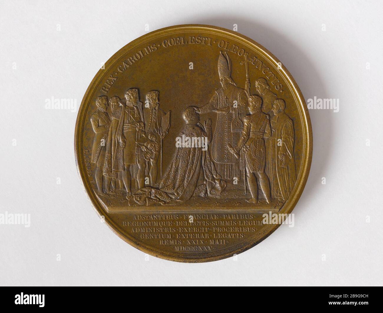 Krönung von Karl X. in Rheims, 29. Mai, im Jahre 188, im Jahre 188, S. Jacques-Edouard Gatteaux (1788-1881). 'Acre de Charles X à Reims, 29 Mai 188'. Bronze, 182. Paris, musée Carnavalet. Stockfoto