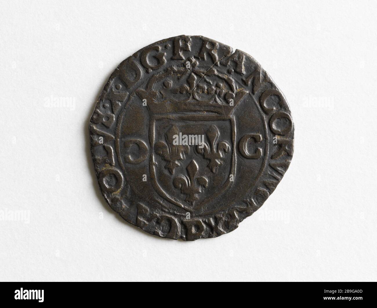 Douzain Billon League im Auftrag von Charles X, 1590 Anonyme. Douzain de billon de la Ligue au nom de Charles X, 1590. Billon. 1590. Paris, musée Carnavalet. Stockfoto