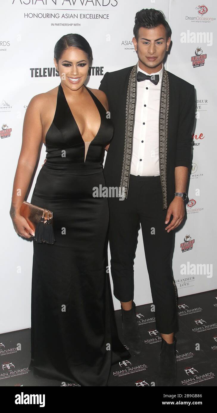 Mai 2017 - London, England, Großbritannien - The Asian Awards 2017, Hilton Park Lane Hotel Photo Shows: Malin Andersson und Junaid Ahmed Stockfoto
