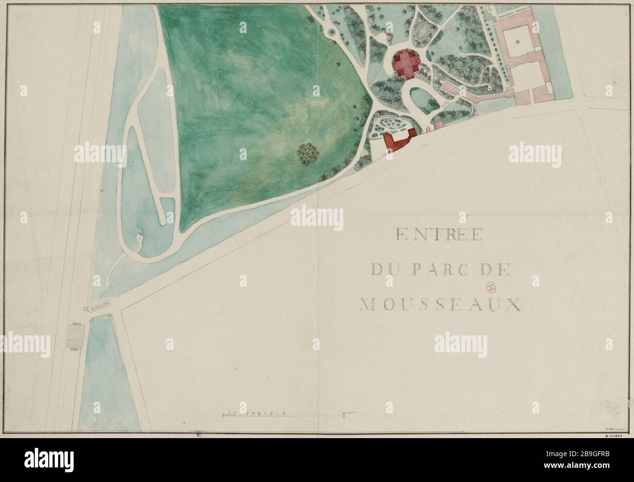 Eintrittskarte Parc Monceau Stockfoto