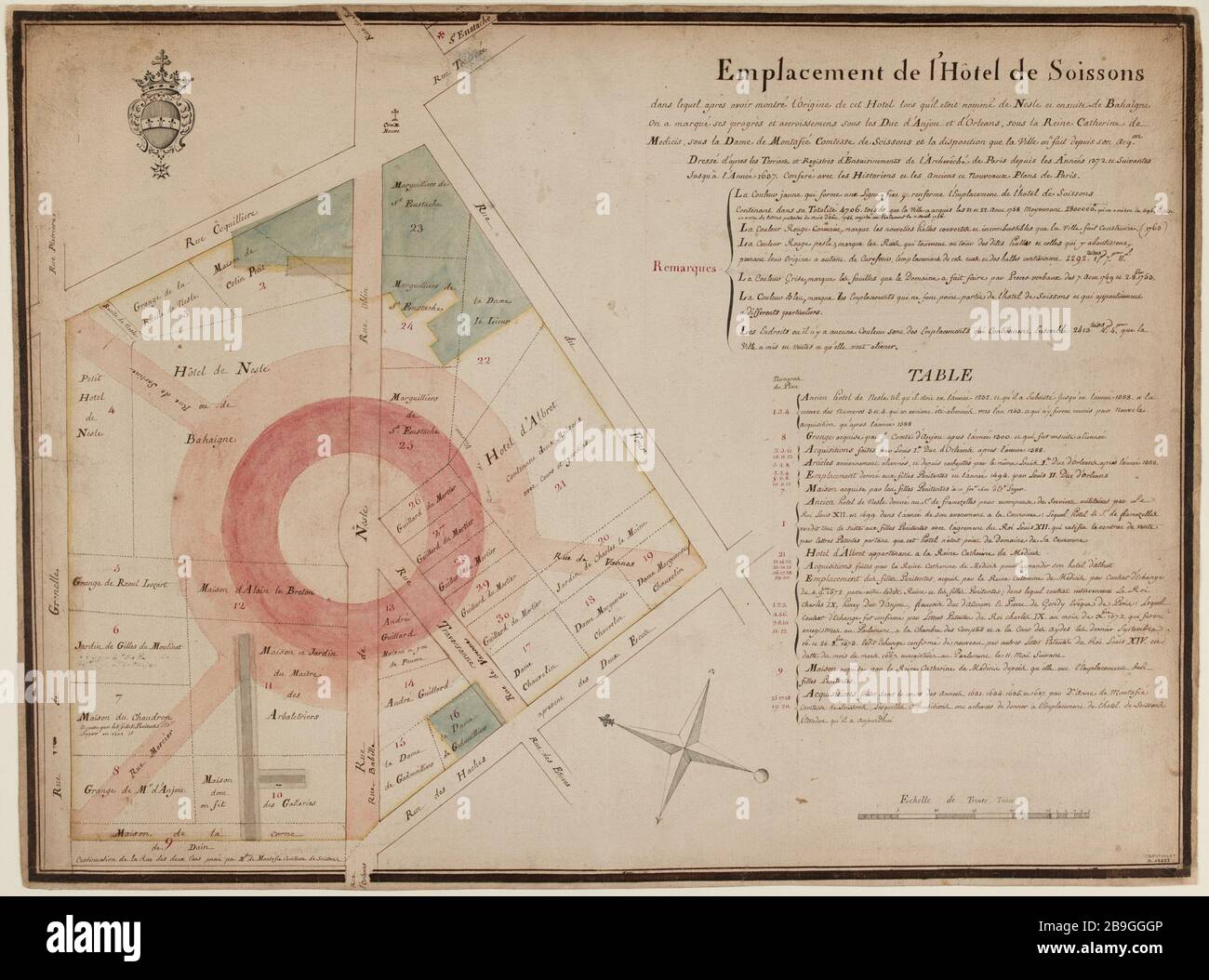 Karte anzeigen für Soissons Hotel Stockfoto
