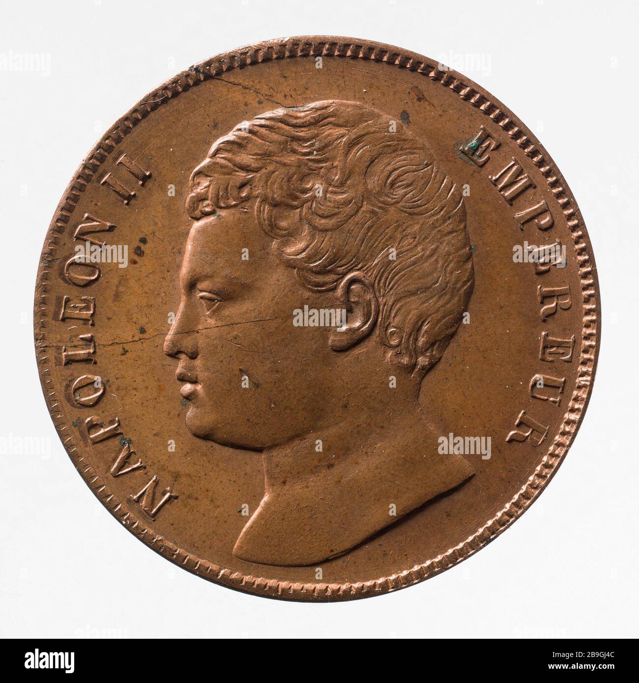 Test zum Teil fünf Cents Napoleon II., im Jahre 1816 Essai pour la pièce de cinq centimes de Napoléon II., im Jahre 1816. Cuivre. Im Jahr 1816. Paris, musée Carnavalet. Stockfoto