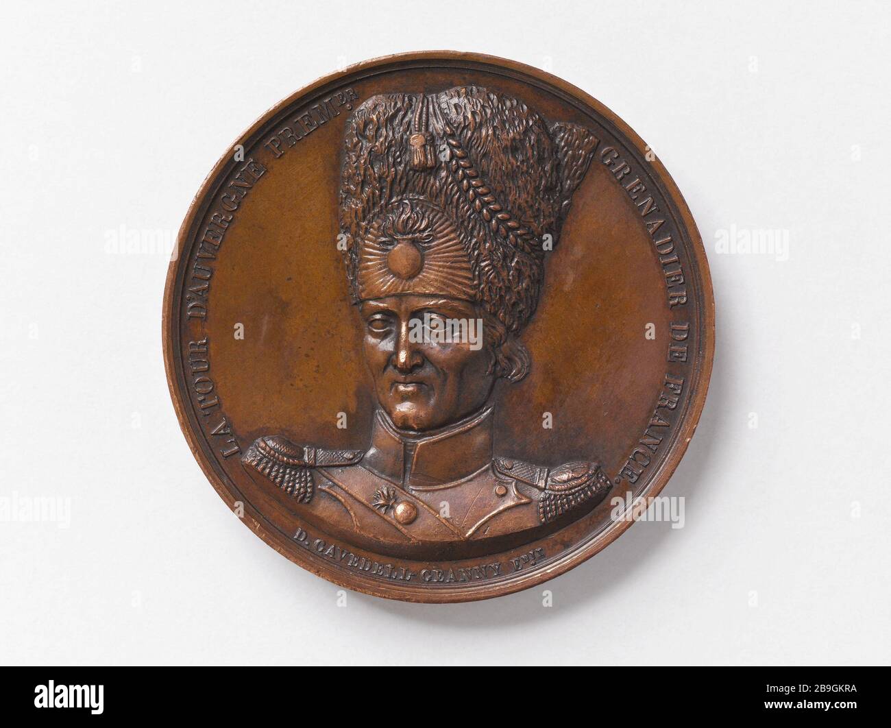 Theophilus Malo de La Tour d'Corret (1743-1800), französischer Militär, erster Grenadier der französischen Armeen im Jahr 1800 Geanny Gadevell. Théophile Malo de La Tour d'Corret (1743-1800), militär français, Premier grenadier des armées françaises, vers 1800. Bronze. Paris, musée Carnavalet. Stockfoto