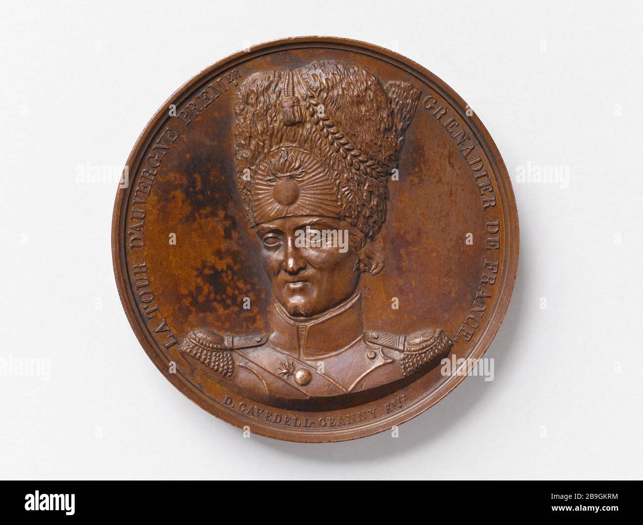 Theophilus Malo de La Tour d'Corret (1743-1800), französischer Militär, erster Grenadier der französischen Armeen 1800 C127 + Geanny Gadevell. Théophile Malo de La Tour d'Corret (1743-1800), militär français, Premier grenadier des armées françaises, vers 1800. Bronze. Paris, musée Carnavalet. Stockfoto