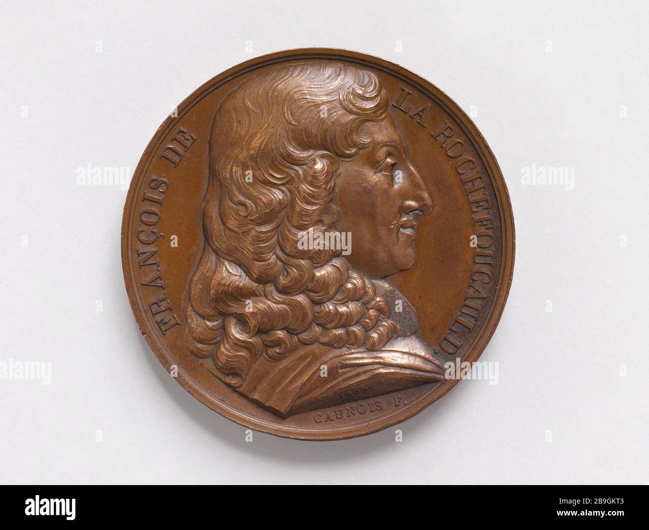 François VI, duc de La Rochefoucauld (1613-1680), Filip, französischer Moralist und Memoirist, 187 François-Augustin Caunois (1787-1859). François VI, duc de La Rochefoucauld (1613-1680), écrivain, moraliste et mémorialiste français, 181. Bronze. Paris, musée Carnavalet. Stockfoto