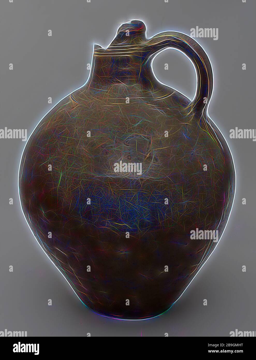 Steinzeug Krug mit langen Wurst Ohr, braun glasiert, profil Ringe um den Hals, Kanne, Geschirr halter Boden Keramik Steinzeug Salz Glasur Glasur finden, Hand gedreht Fried verglaste große Steinzeug Krug dunkelgrau Shard mit Salz Glasur braun geflammt Profil Ringe um den Hals wurst Ohr ziemlich breiten Hals Ei einzigen Nut auf der Schulter Archäologie import Töpferwaren trinken servieren geformte dienen Bier, Wein Tisch Küche Stockfoto