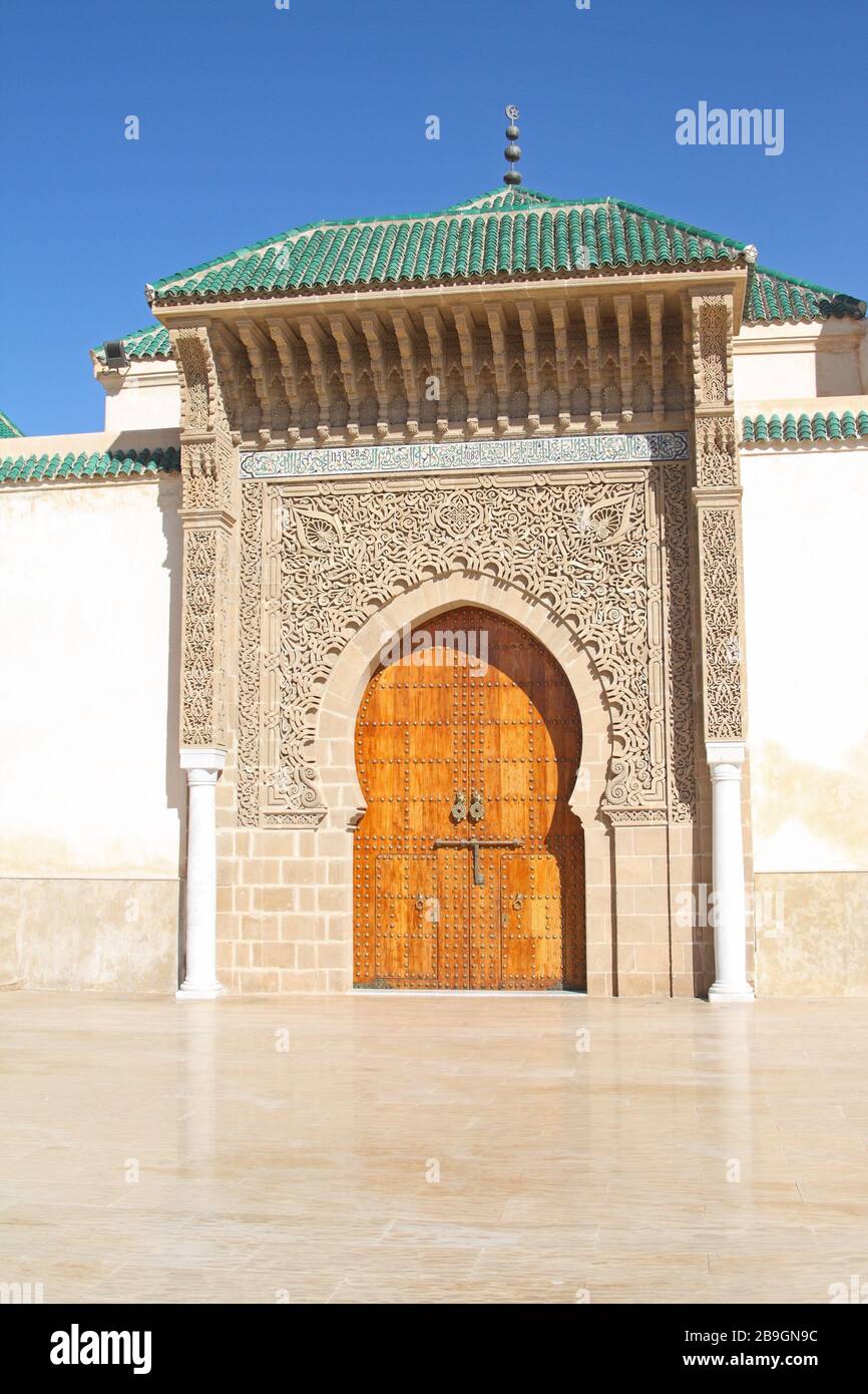 Tor vor dem Mausoleum von Moulay Ismail, Meknes, Marokko Stockfoto