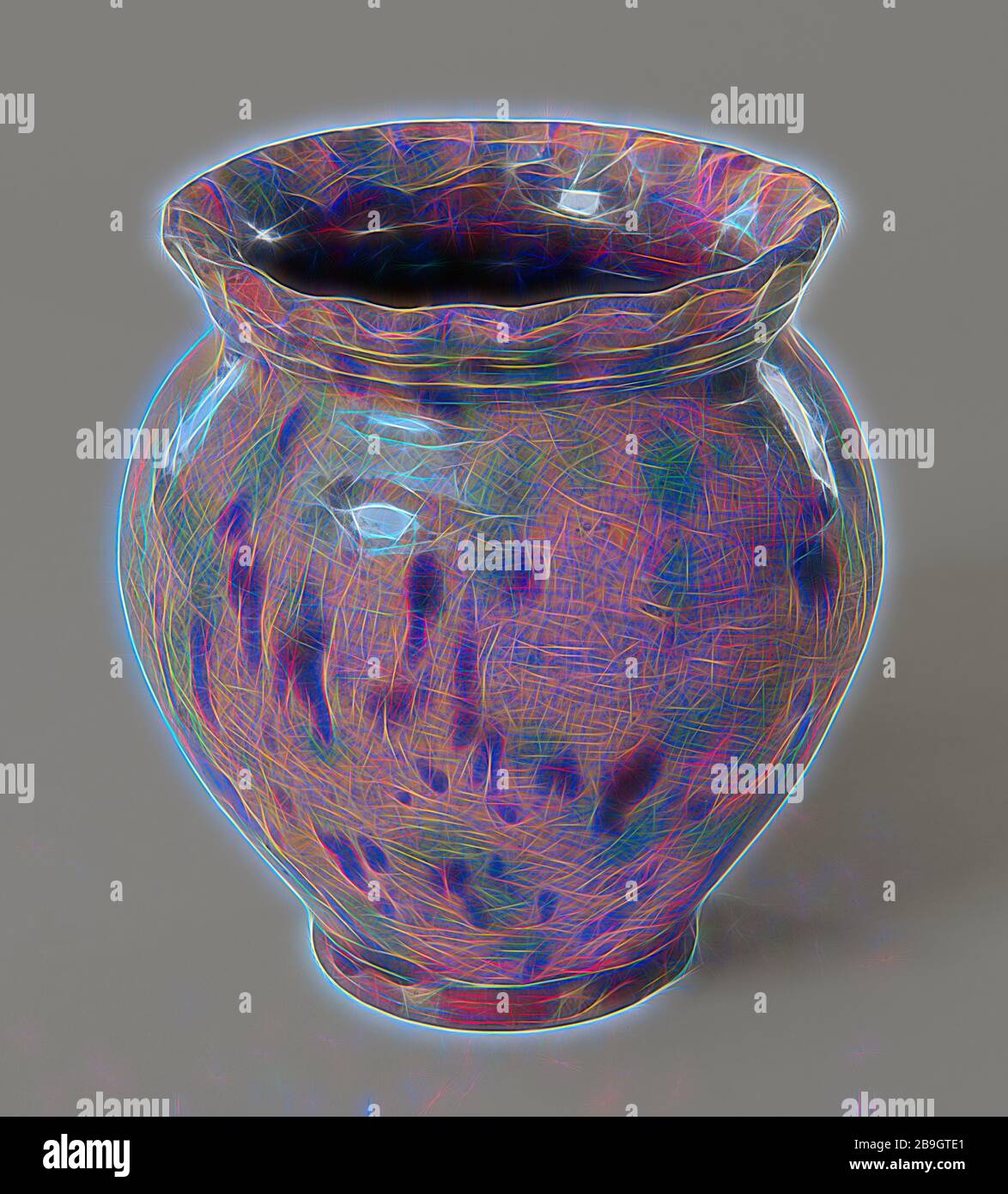 J. Eberly & Co.: Vase, J. Eberly & Co., 1890-1900, Redware, gesamt: 5 1/4 x 5 Zoll (13,3 x 12,7 cm) Stockfoto