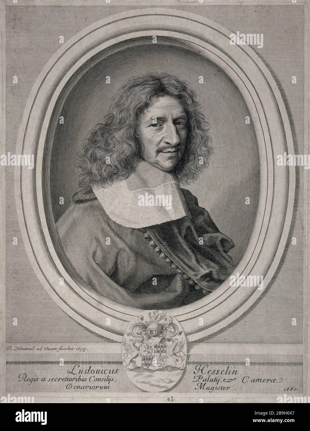 LOUIS HESSELIN Robert Nanteuil (1623-1678). 'Louis Hesselin', 1658. Tiefdruck. Paris, musée Carnavalet. Stockfoto