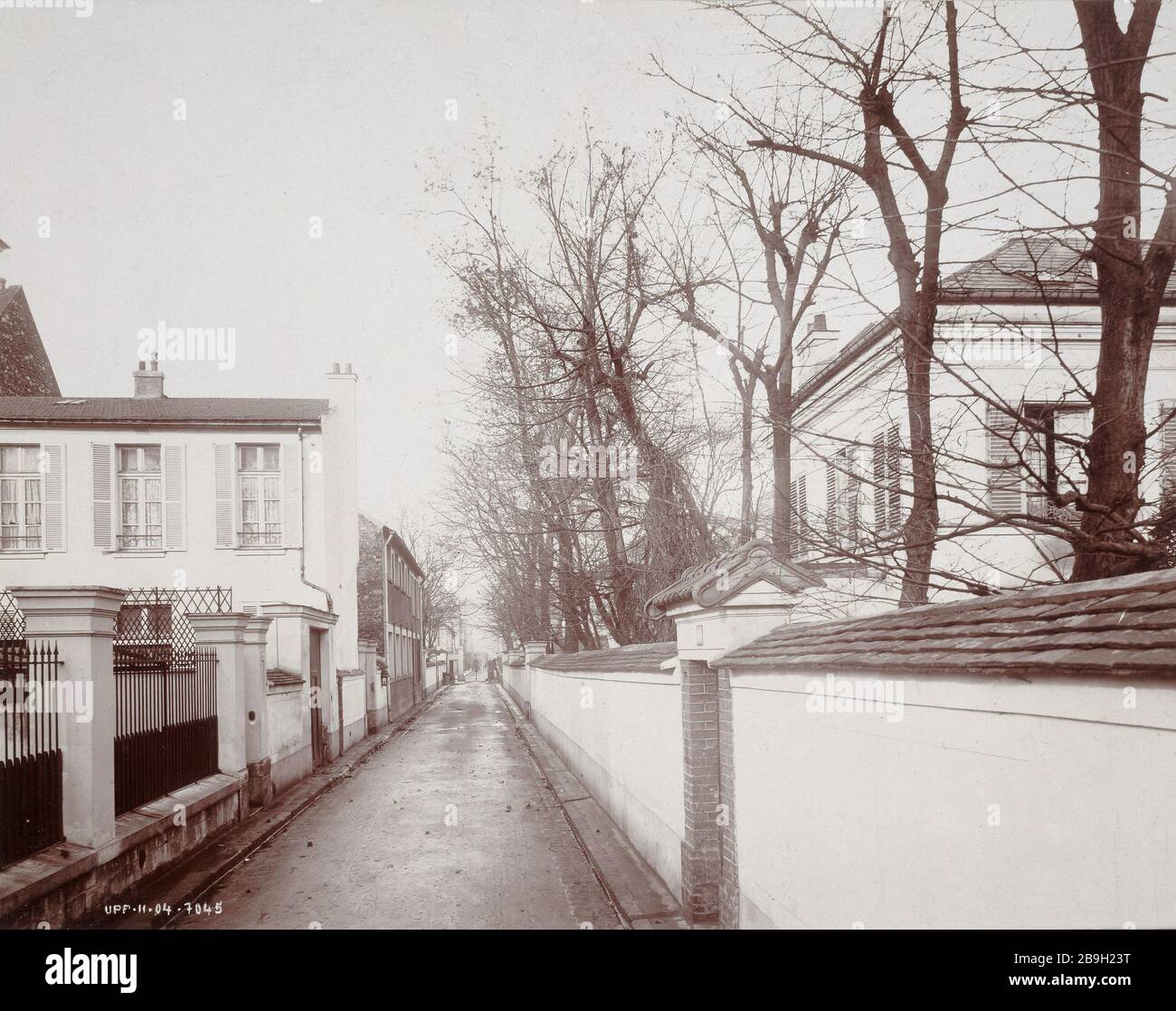 9- 9a -10 -12 PASSAGE RARECOURT Immeubles 9, 9 bis, 10 et 12 Passage Rarécourt. Paris (XVème arr.). Union Photographique Française, novembre 1904/05. Paris, musée Carnavalet. Stockfoto