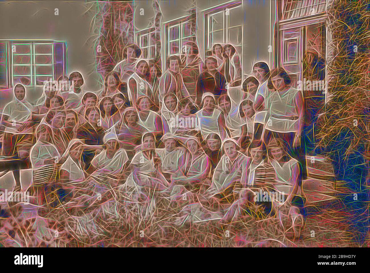 Nahalal. Landwirtschaftliche Schule für Mädchen. Gruppe von Schülerinnen. 1920, Israel, Nahalal Stockfoto