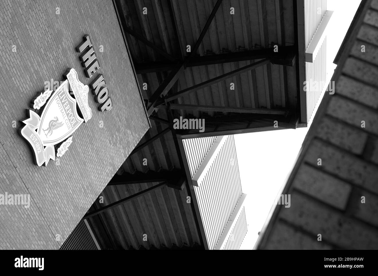 Anfield Stadium das Heimstadion des Liverpool Football Club in Liverpool, England, Großbritannien Stockfoto