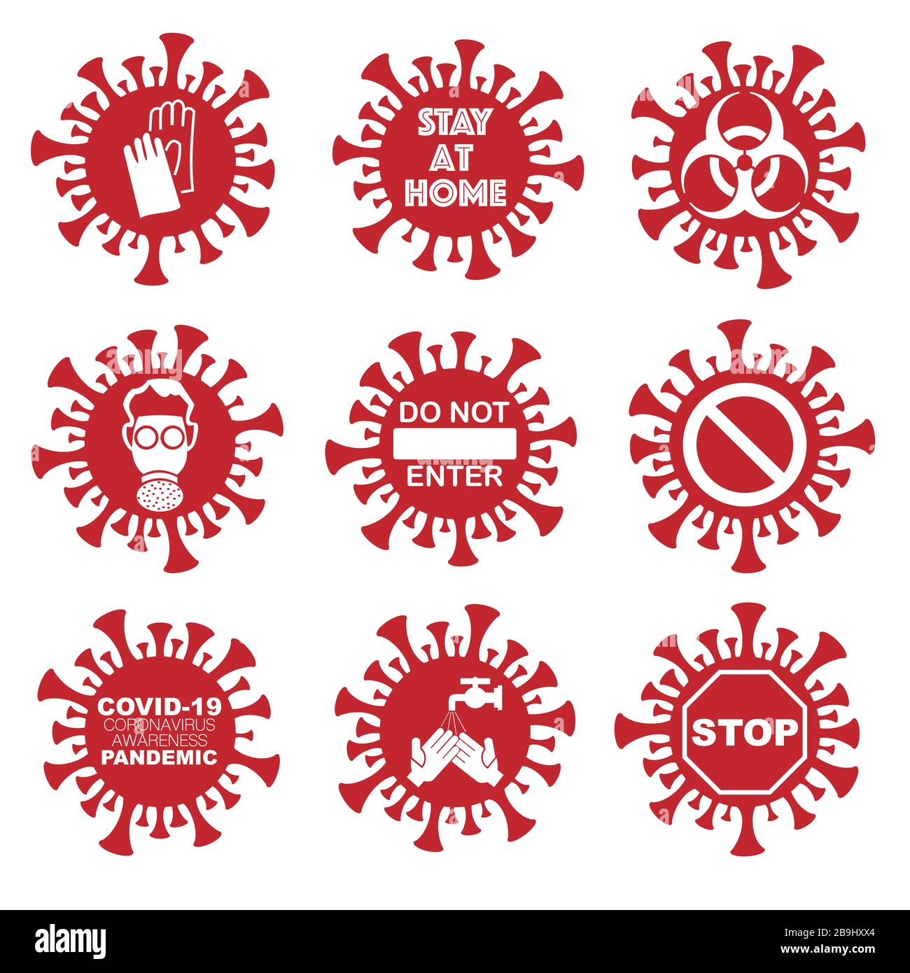 Coronavirus-Zeichen gesetzt Stock Vektor