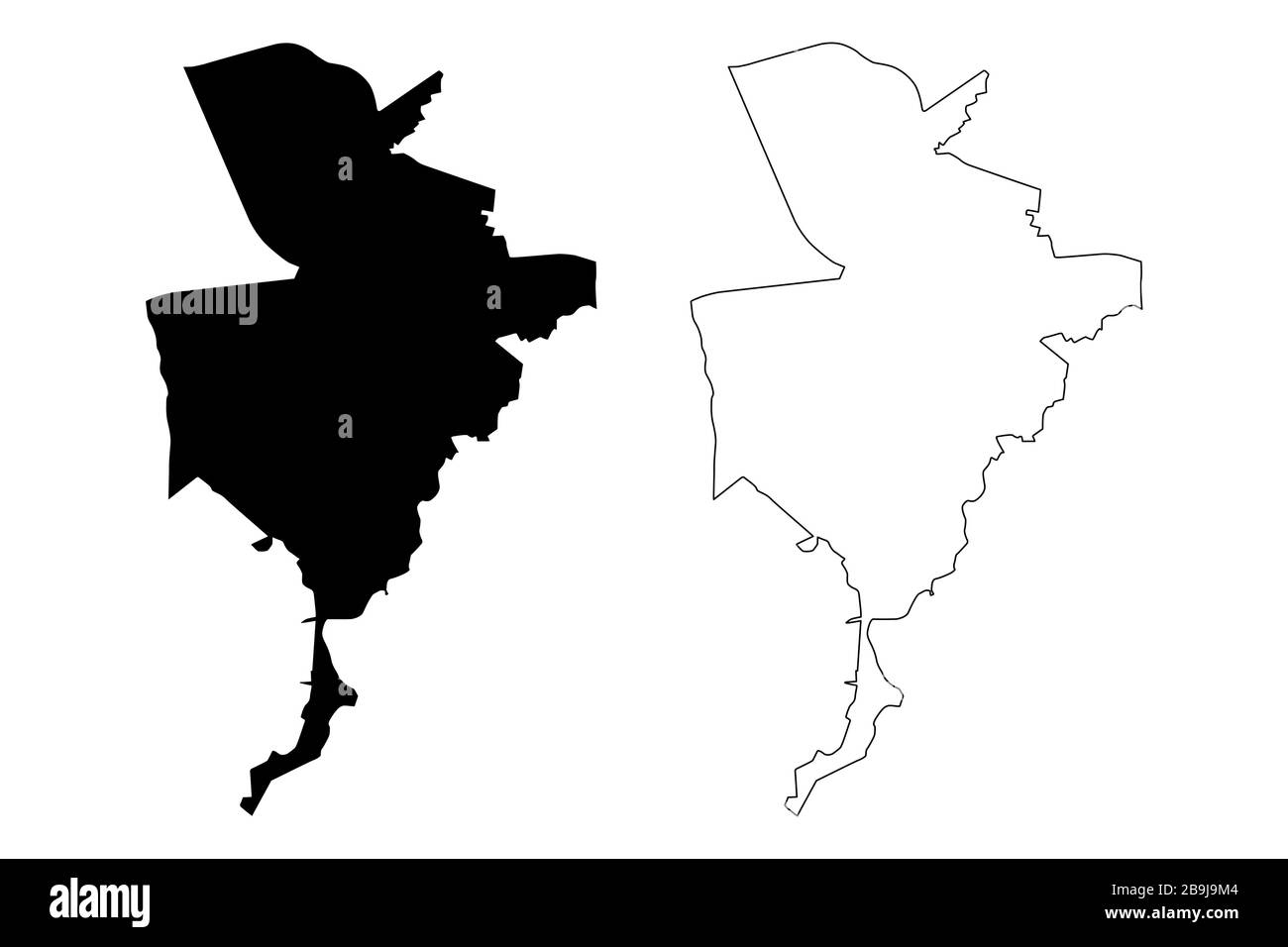 Breda City (Königreich der Niederlande, Holland, Nordbrabant) Karte Vektor-Illustration, Skizze Stadt Breda Karte Stock Vektor