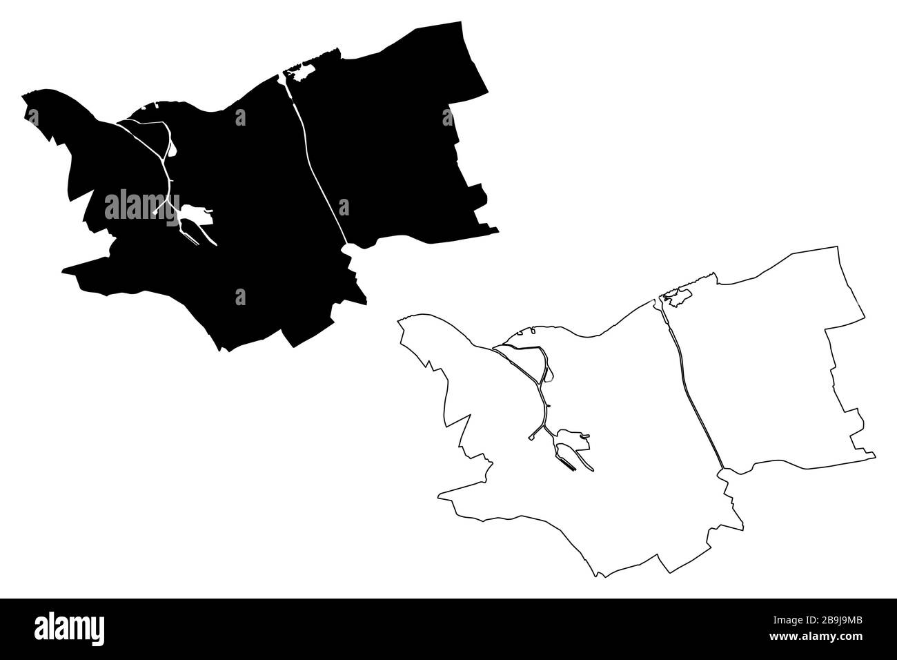 S-Hertogenbosch City (Königreich der Niederlande, Nordbrabant, Holland) Kartenvektorillustration, Scribble Sketch City of s Hertogenbosch oder den Bosc Stock Vektor