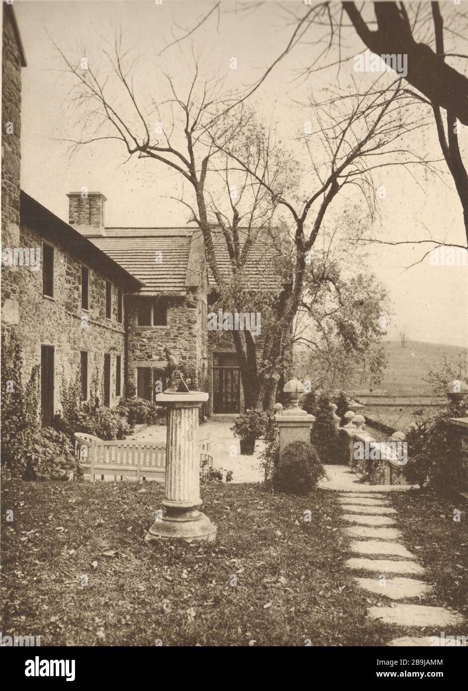 "Hunting Hill Farm", Walter M. Jeffords, in der Nähe von Media, Pennsylvania. Ansicht von links. Wilson Eyre & McIlvaine, Architekten (1922) Stockfoto