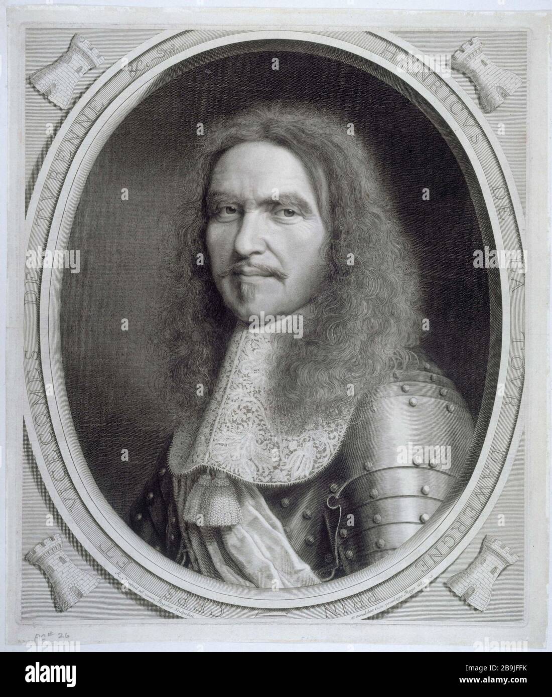 HENRI DE LA TOUR D'AUVERGNE VON R. NANTEUIL ROBERT NANTEUIL (1623-1678). "Henri de la Tour d'Auvergne (1611-1675), Prince et vicomte de Turenne". Tiefdruck, 1665. Paris, musée Carnavalet. Stockfoto