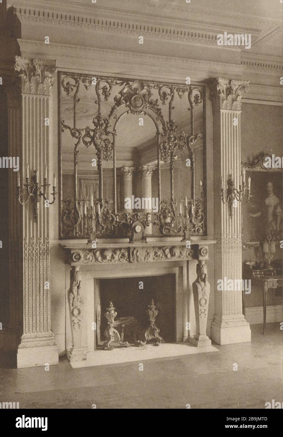 Women's City Club, 22 Park Avenue, New York. Übermantel. Korinthische Pilaster kornice verkabelter Kamin. McKim, Mead & White, Architekt (1919) Stockfoto