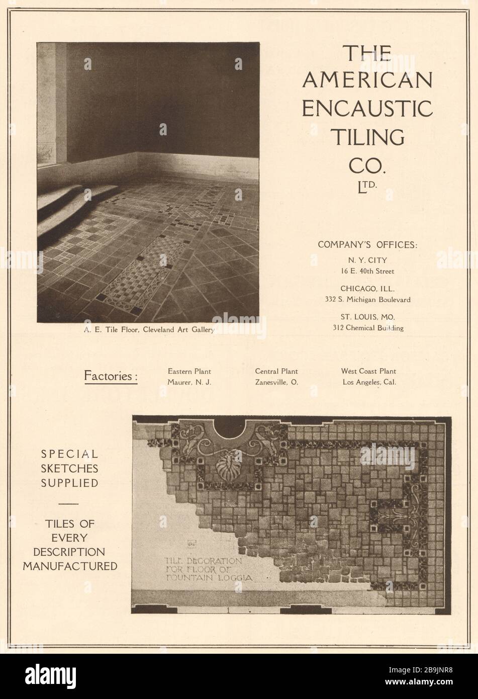 American encaustic tiling co Fotos und Bildmaterial in hoher