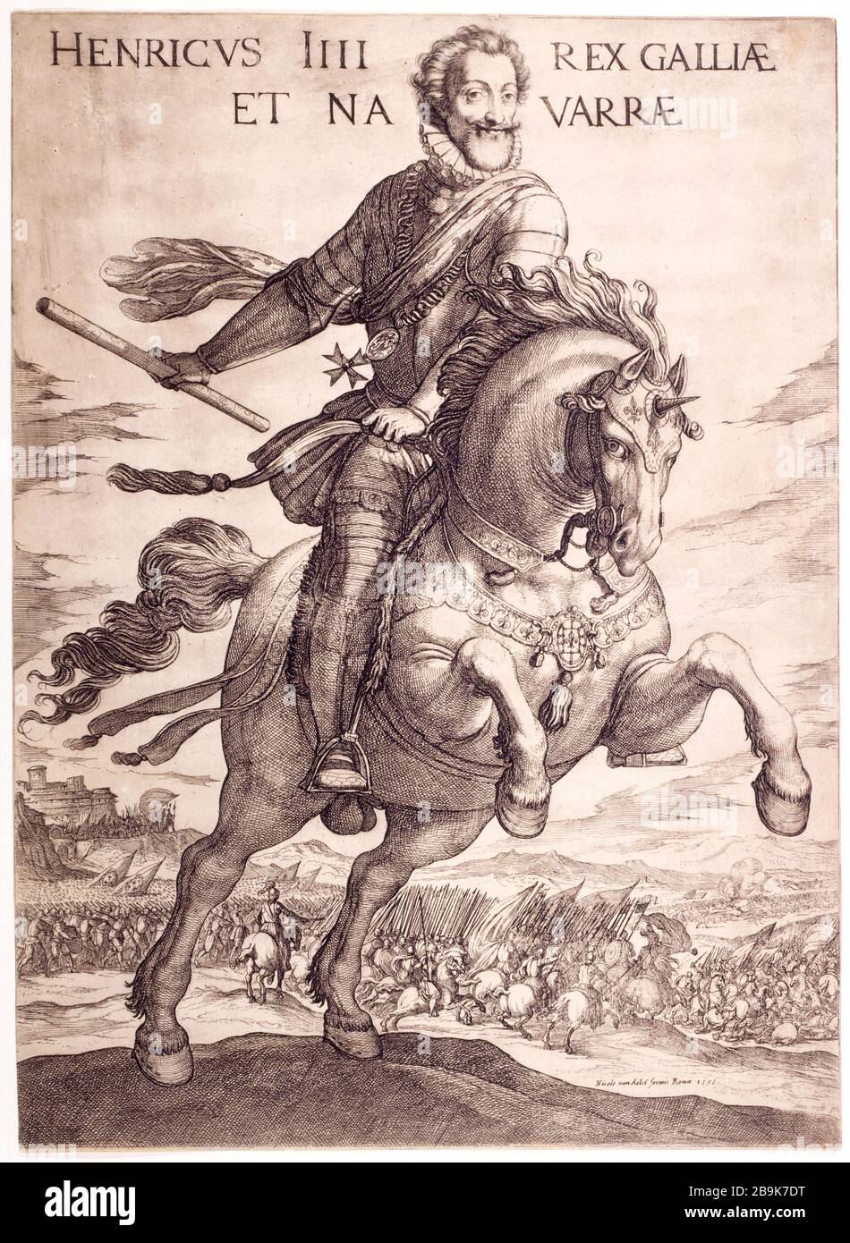Heinrich IV., König von Frankreich und Navarra Tempesta 'Henri IV, Roi de France et de Navarra'. Tiefdruck. Paris, musée Carnavalet. Stockfoto