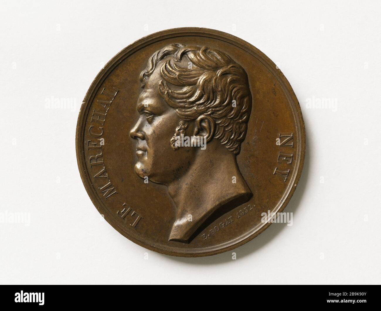 Michel Ney, Herzog von Elchingen (1769-1815), Marschall von Frankreich, 182 Emile Rogat (1770-1852) . Michel Ney, duc d'Elchingen (1979-1815), maréchal de France, 1832. Cuivre, Im Jahre 182. Paris, musée Carnavalet. Stockfoto