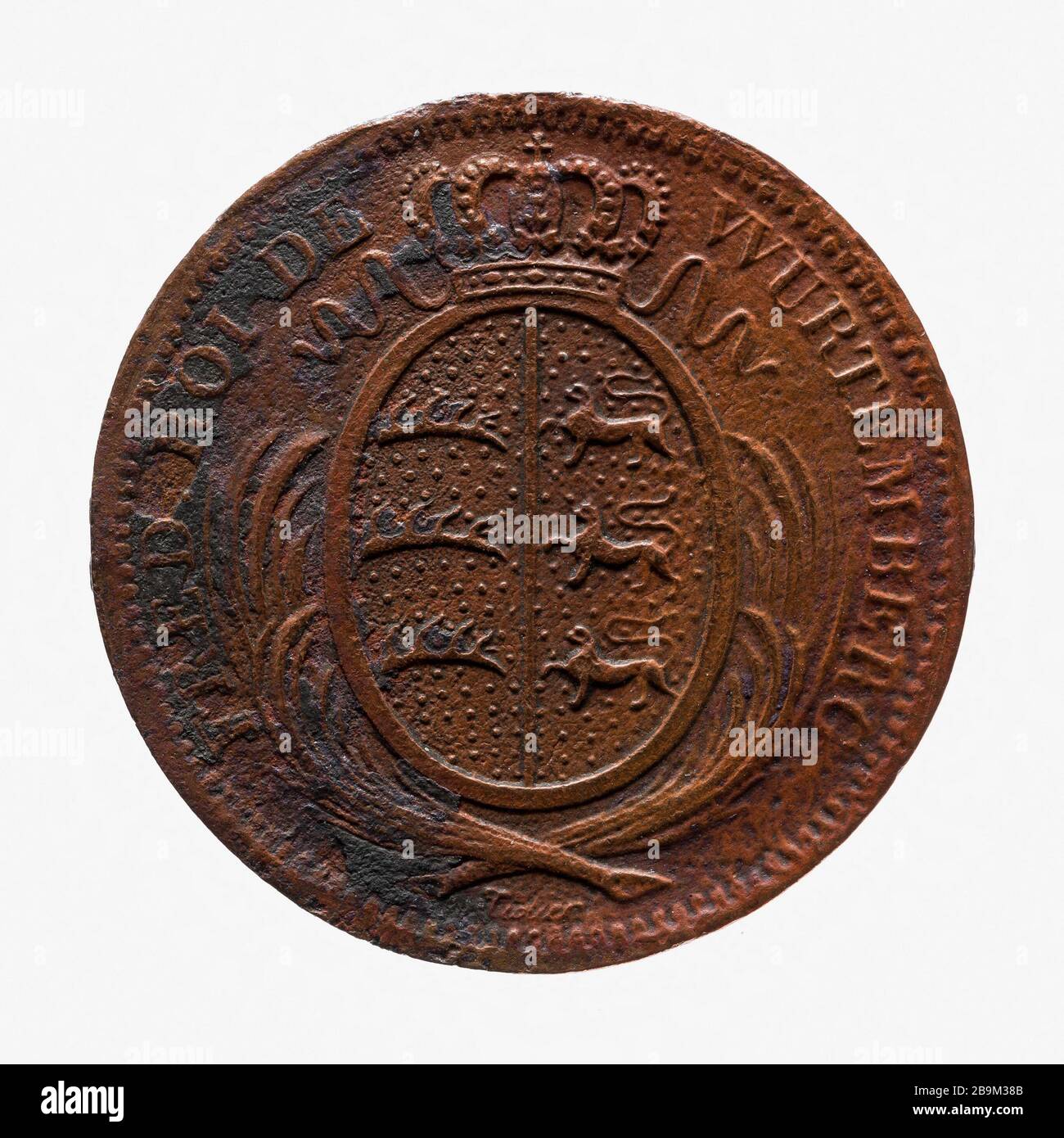 Besuchen Sie Friedrich, König von Württemberg, in der Monnaie de Paris, 27. Dezember 1809 (Dummy-Titel) Visite de Frédéric, roi de Wurtemberg, à la Monnaie de Paris, 27. Décembre 1809. Bronze, 1809. Paris, musée Carnavalet. Stockfoto