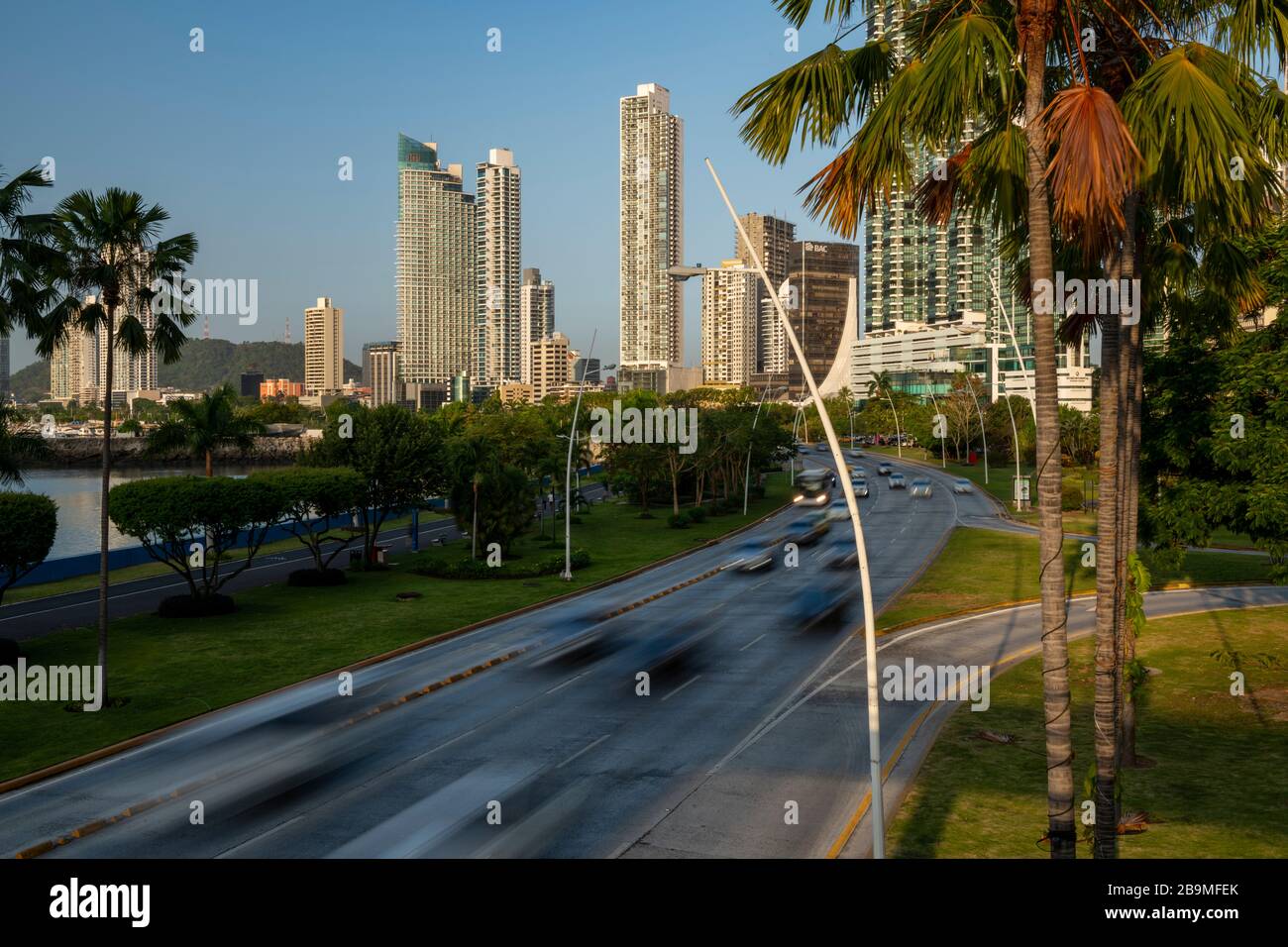 Cinta Costera, Coastal Beltway, Balboa Avenue, Panama City, Panama Stockfoto