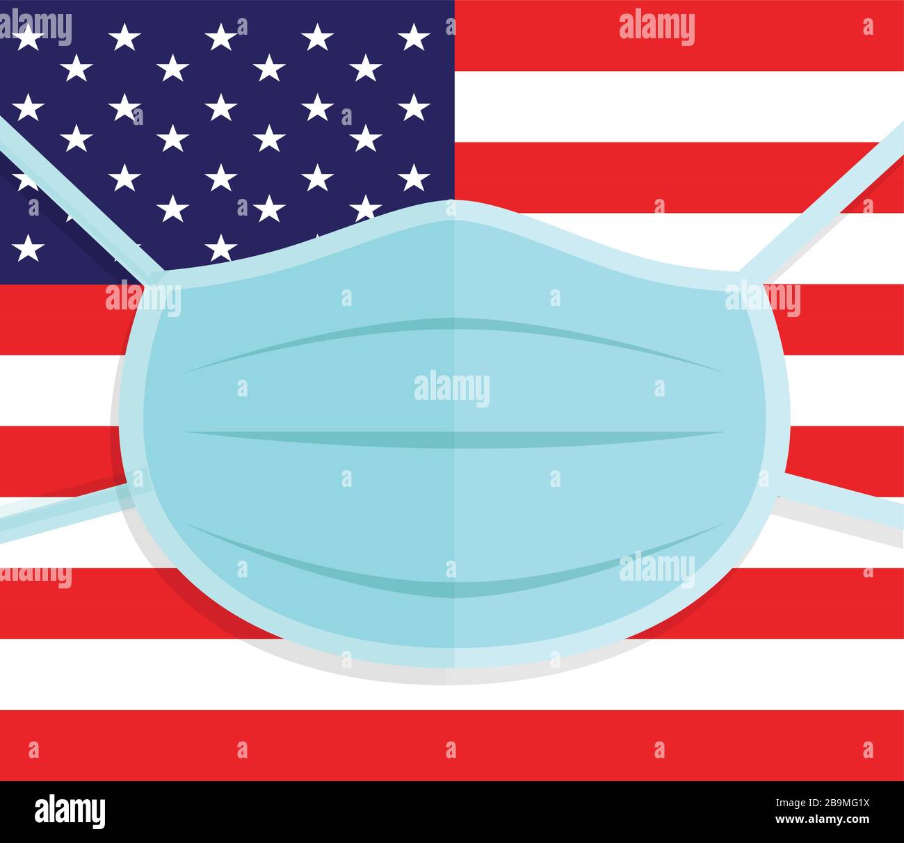 Corona-Virus in den USA. 2019-nCoV. Kanadische Flagge mit Schutzmaske. Coronavirus Grippe und Lungenerkrankung verbreiten sich weltweit. Gefährliche chinesische ncov Corona Stock Vektor
